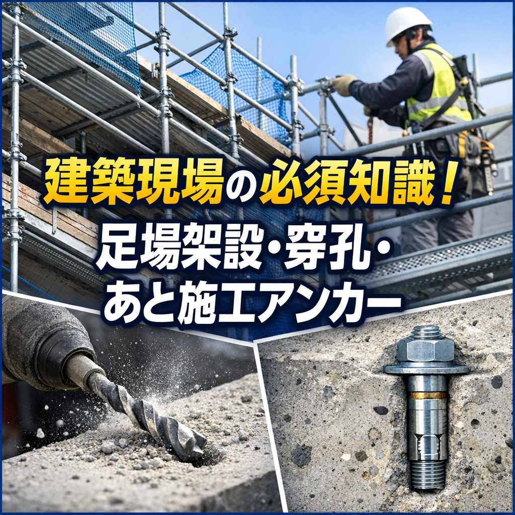 建築現場の必須知識!足場架設・穿孔・あと施工アンカー